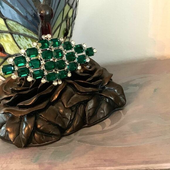 Beautiful Early 1900s Emerald Pin, Antique, DISCOUNTED - Picture 2 of 4